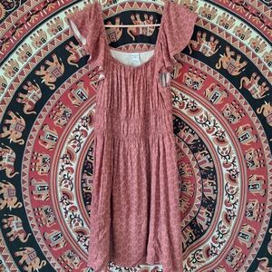 Melrose and Market Pink Floral Off Shoulder Midi Sun Dress